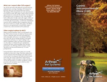 Canine Unicompartmental Elbow (CUE) - Arthrex Vet Systems