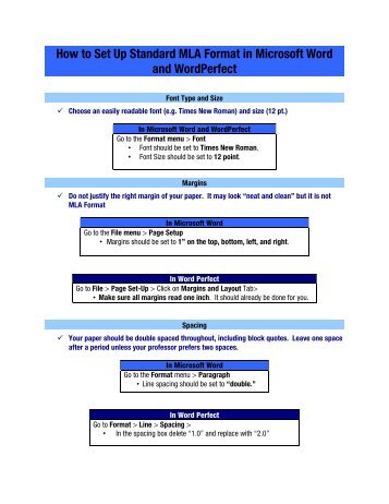 MLA Paper Format - Valencia College