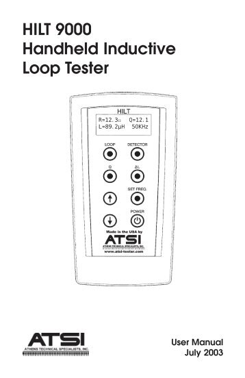 HILT 9000 Handheld Inductive Loop Tester - Athens Technical ...