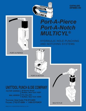 Port-A-Pierce Port-A-Notch MULTICYL® - Unittool Punch & Die ...