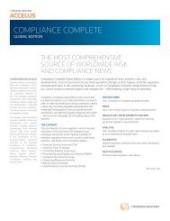 Compliance Complete Global Edition - Thomson Reuters Accelus