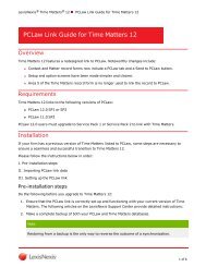 PCLaw Link Guide for Time Matters 12 - Support - LexisNexis