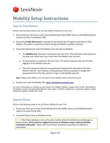Time Matters & PCLaw Mobility Setup Instructions - Support ...