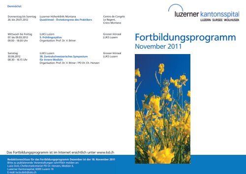 Fortbildungsprogramm - Luzerner Kantonsspital