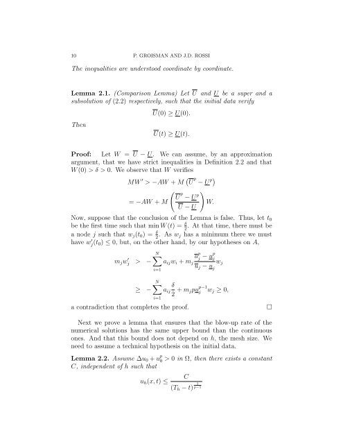 Dependence of the blow-up time with respect - Universidad de ...