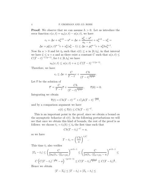 Dependence of the blow-up time with respect - Universidad de ...