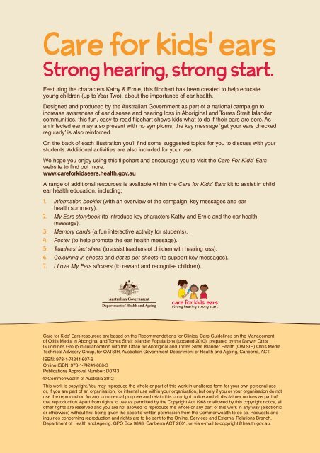 Ears - care for kids ears - Department of Health and Ageing