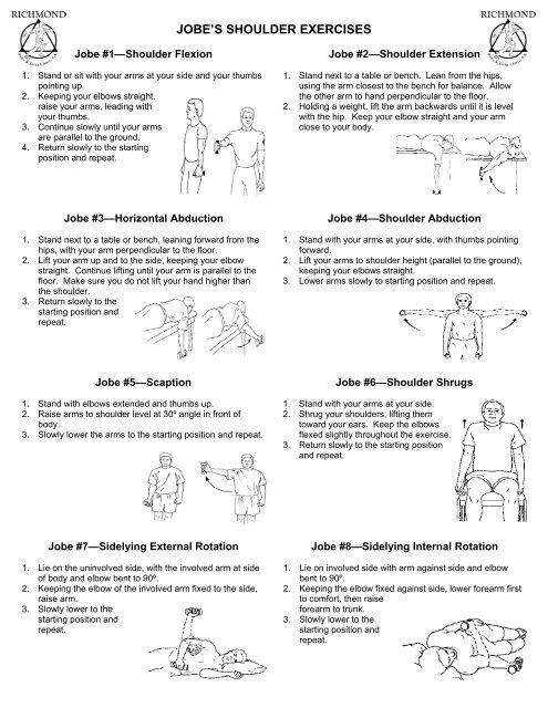 Jobe's Shoulder Exercises