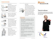 Download the tennis elbow advice pamphlet - Arthritis Research UK