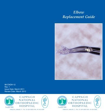Elbow Replacement Guide - Cappagh National Orthopaedic Hospital