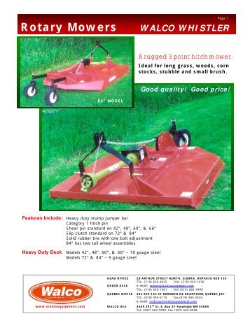 Mowers-Rotary Walco L1