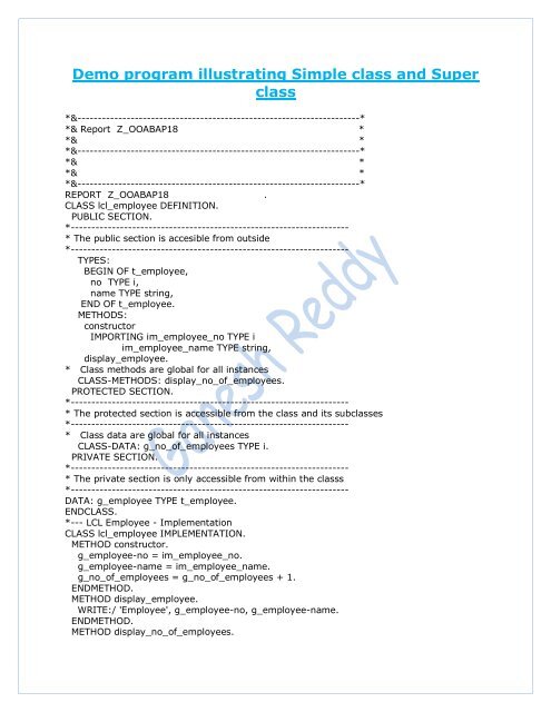 Object Oriented ABAP