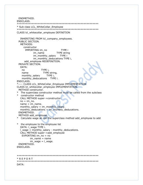 Object Oriented ABAP