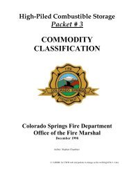 High-Piled Combustible Storage Packet # 3 - City of Colorado Springs