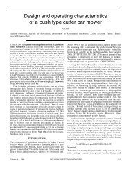 Design and operating characteristics of a push type cutter bar mower
