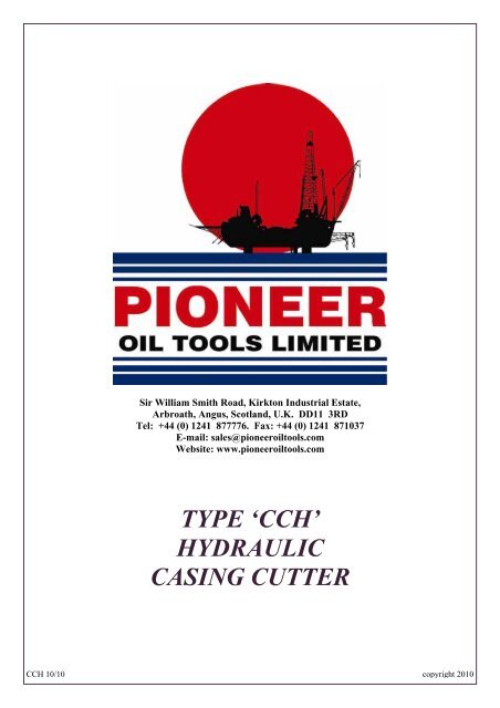TYPE 'CCH' HYDRAULIC CASING CUTTER - Pioneer Oil Tools Ltd