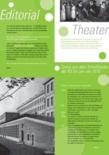 Schule vor 60 Jahren - Kantonsschule im Lee Winterthur