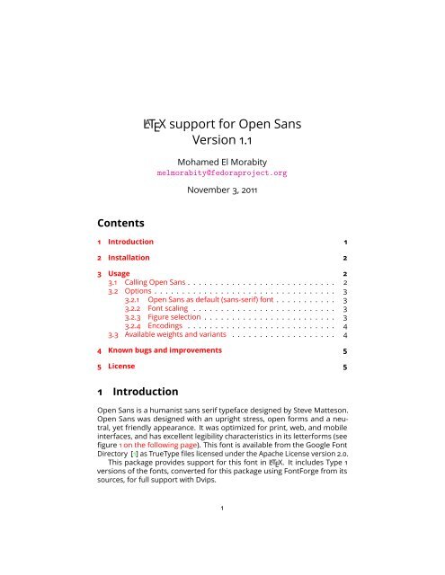 Latex Support For Open Sans Uni Erlangen