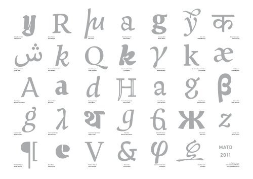 MATD 2011 - MA Typeface Design