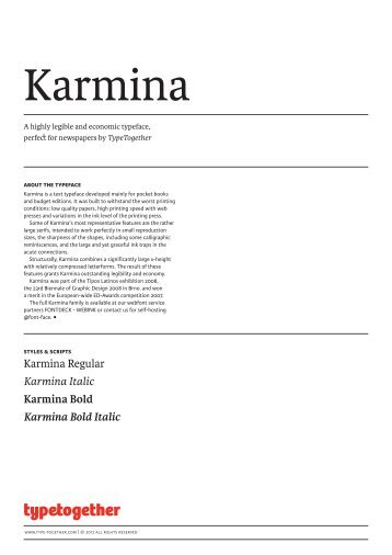 Karmina Regular Karmina Italic Karmina Bold ... - Type Together