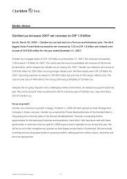 Media release Clariden Leu increases 2007 net revenues to CHF ...