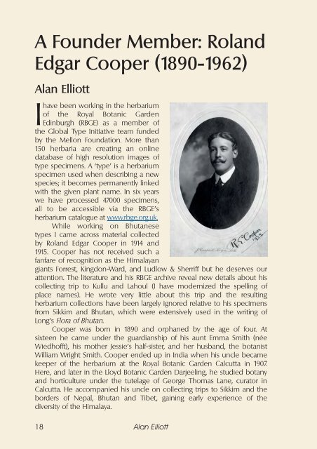 A Founder Member: Roland Edgar Cooper (1890-1962)