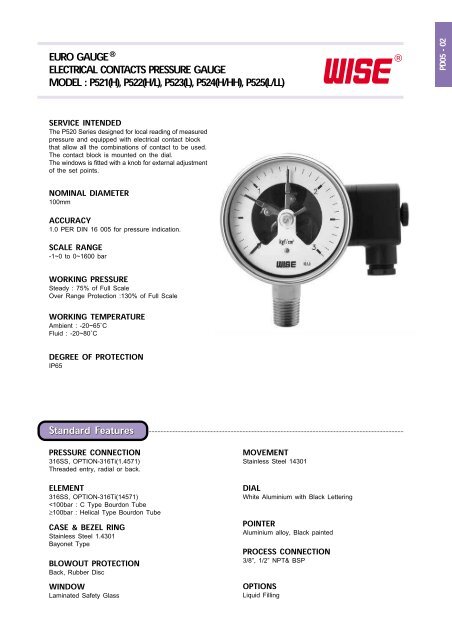 PRESSURE GAUGE PRESSURE GAUGE