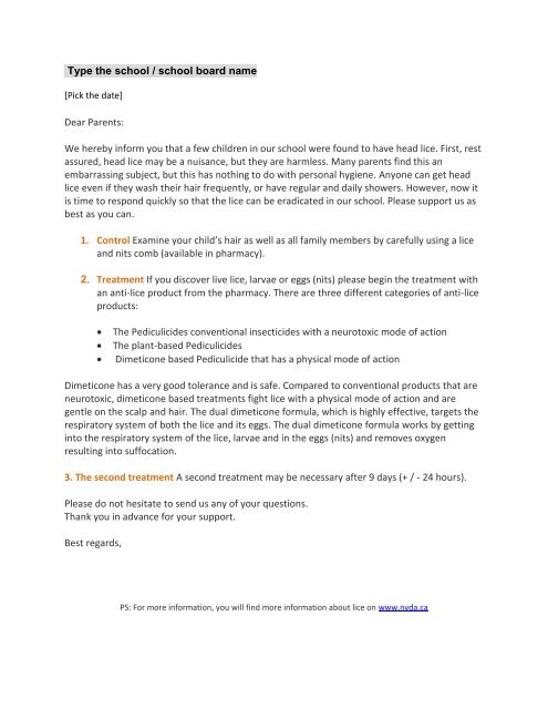 View Letter NYDA Head Lice Treatment