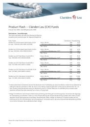 Product Flash -; Clariden Leu (CH) Funds