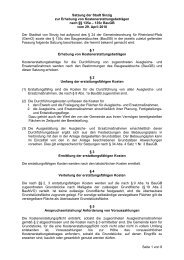 Erhebung von Kostenerstattungsbeträgen nach §§ 135a -  Sinzig