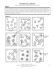 Classification of Matter Why?