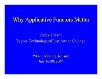 Why Applicative Functors Matter