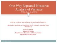 One-Way Repeated Measures Analysis of Variance - Zayed University