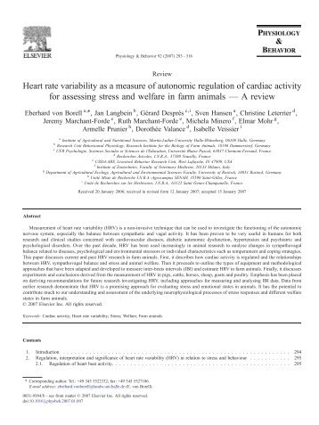 Heart rate variability as a measure of autonomic regulation of ...