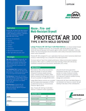 Protecta AR 100 Type X with Mold Defense - Lafarge in North America