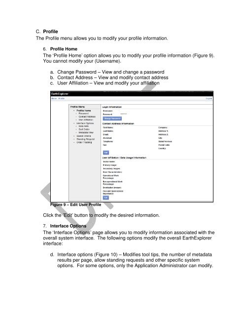 Registration and Profile Guide (pdf) - EarthExplorer - USGS