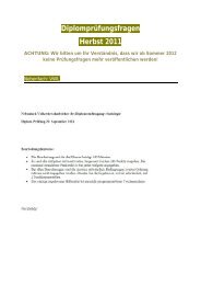 Diplomprüfungsfragen Herbst 2011 - Institut für Soziologie