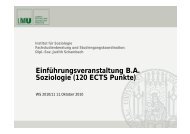 Einführungsveranstaltung B.A. Soziologie (120 ECTS Punkte)