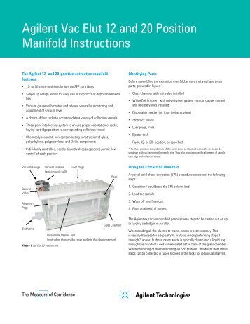 Agilent Vac Elut 12 and 20 Position Manifold Instructions