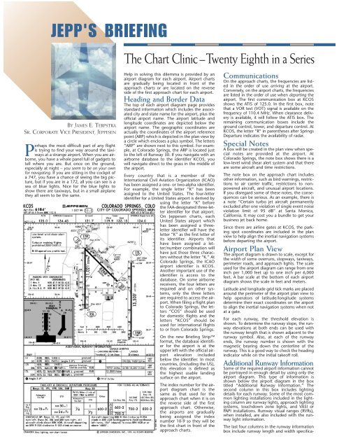 The Chart Clinic – Twenty Eighth in a Series - Jeppesen