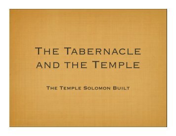 The Temple Solomon Built PPT - Woodland Oaks Church of Christ