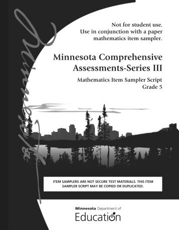 Mathematics MCA Grade 5 Item Sampler Script - Minnesota ...