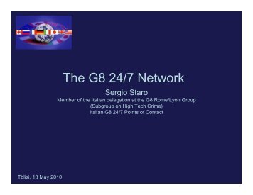 Sergio Staro The G8 24/7 Network