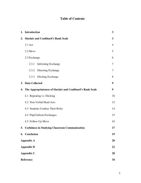 An Analysis of Classroom Discourse - University of Birmingham