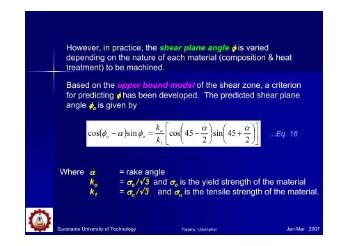 Chapter 7 – Machining Of metals