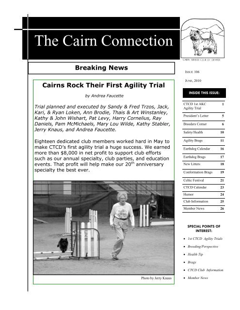 Newsletter Issue 106 - Cairn Terrier Club of Denver