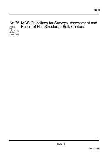 IACS Guidelines for Surveys, Assessment and Repair of Hull ...