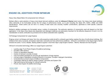 Engine Oil Additives from Infineum - Multisol