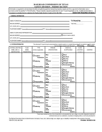 Form PS-8000A - The Railroad Commission of Texas