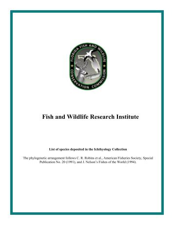 FWC FWRI List of Species - Florida Fish and Wildlife Conservation ...